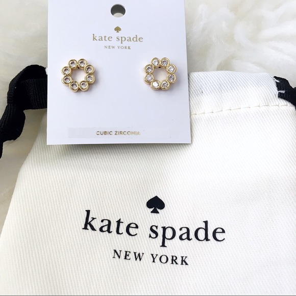 Kate Spade Full Circle Pave Gold Studs - Picture 3 of 4